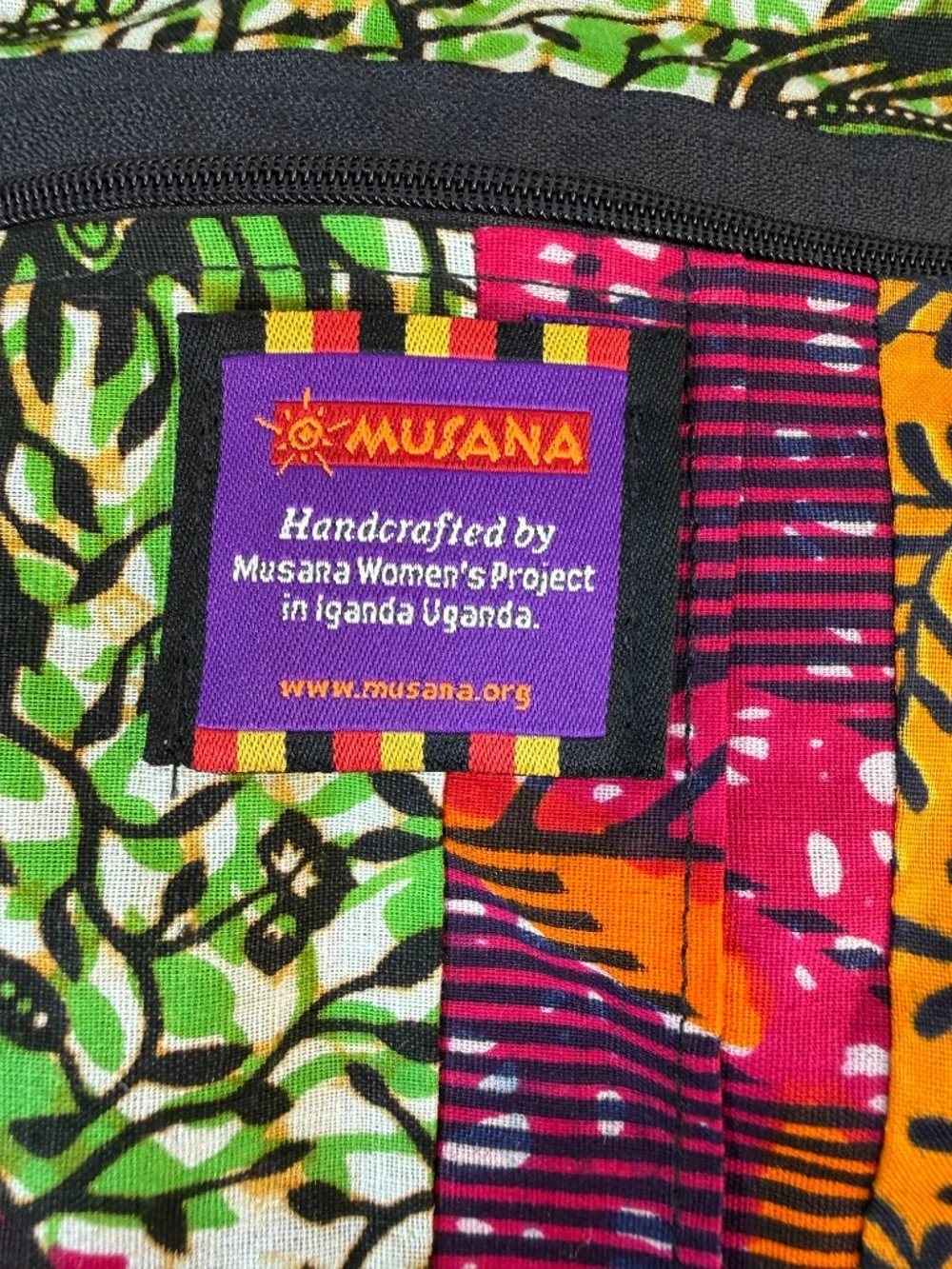 NEW Musana Women's Project Multi Colored Multi Patterned Cotton Hobo Bag Uganda